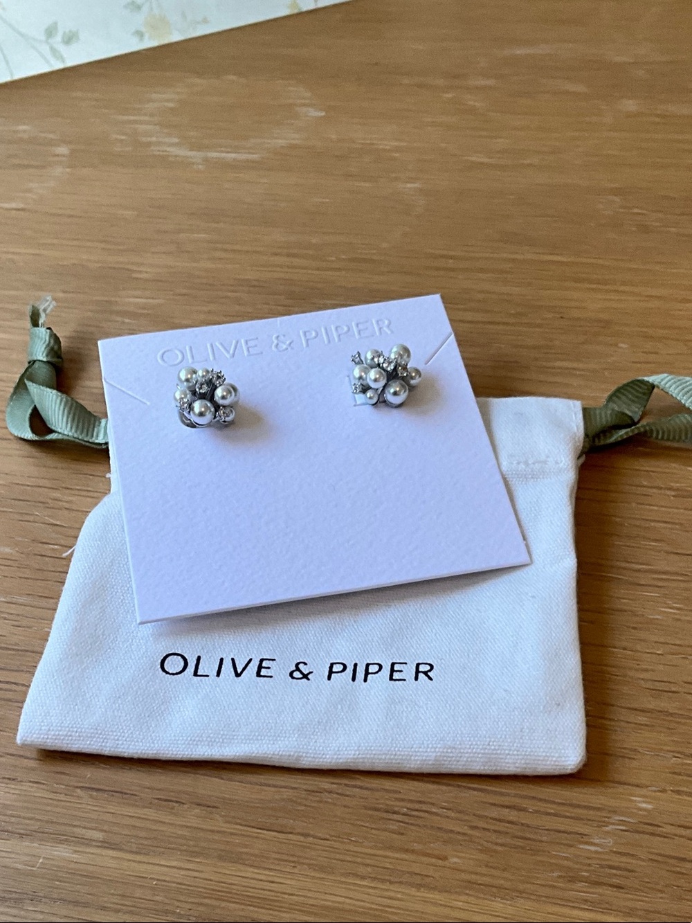 Olive & Piper Silver Pearl Cluster Stud Earrings for Kids